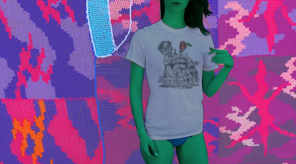 Haughtee Suave Slasher 'Trunk' Serial Killer Fine Art Print Tee