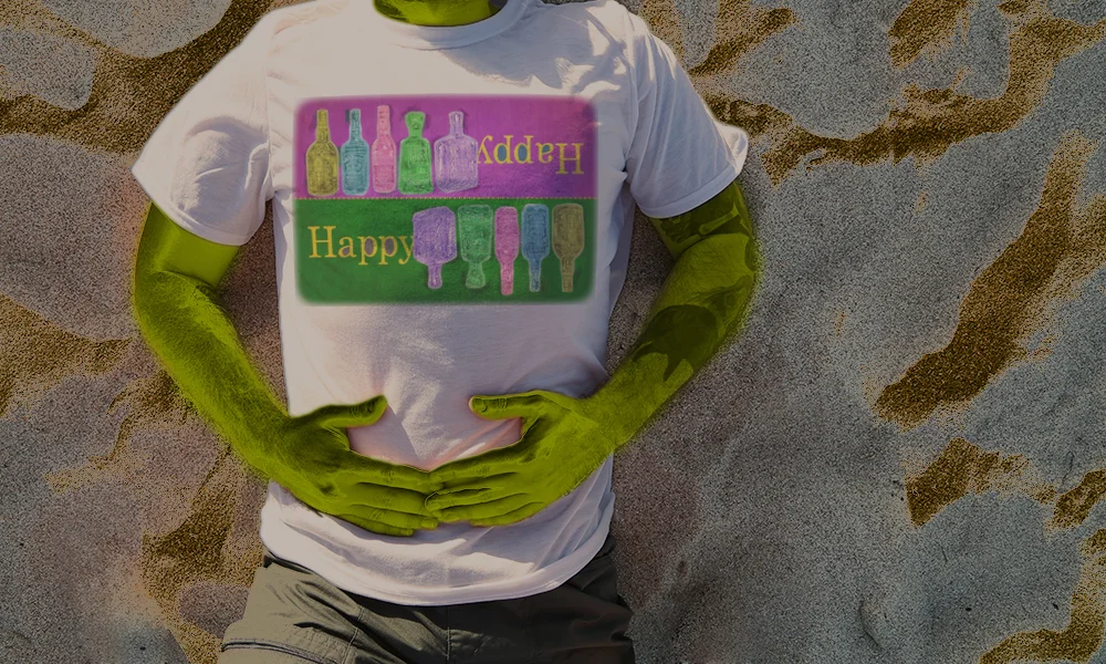 Haughtee Suave 'Happy Drunk' Liquid Courage Alcohol Cures All Fine Art Print Tee
