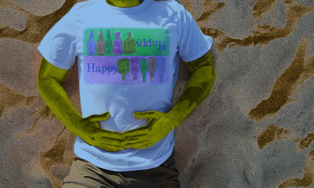 Haughtee Suave 'Happy Drunk' Liquid Courage Alcohol Cures All Fine Art Print Tee