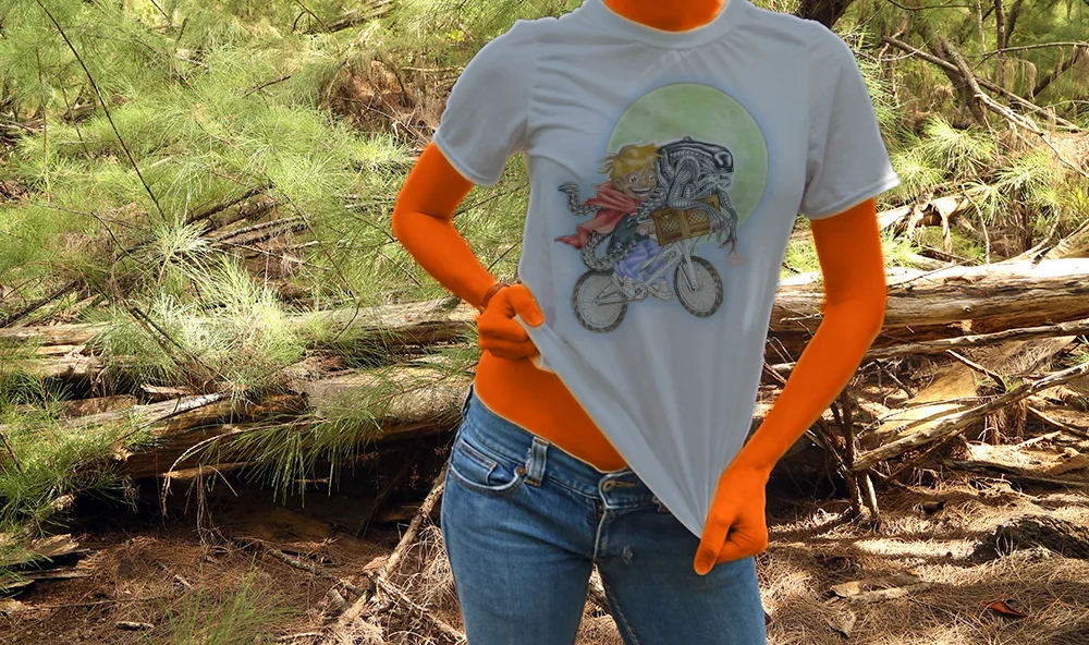 Haughtee Suave Alien ET Mashup 'Joyride' Fine Art Print Tee