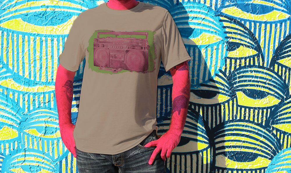 Haughtee Suave Ghetto Blaster 'Beastie Boys' Tribute Boombox 80's DJ Fine Art Print Tee