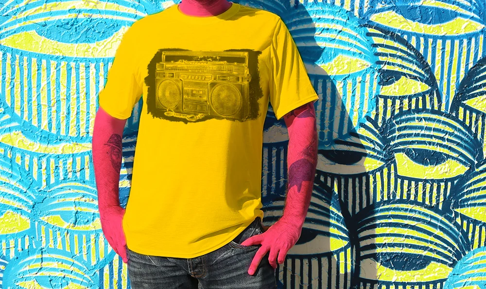 Haughtee Suave Ghetto Blaster 'Beastie Boys' Tribute Boombox 80's DJ Fine Art Print Tee