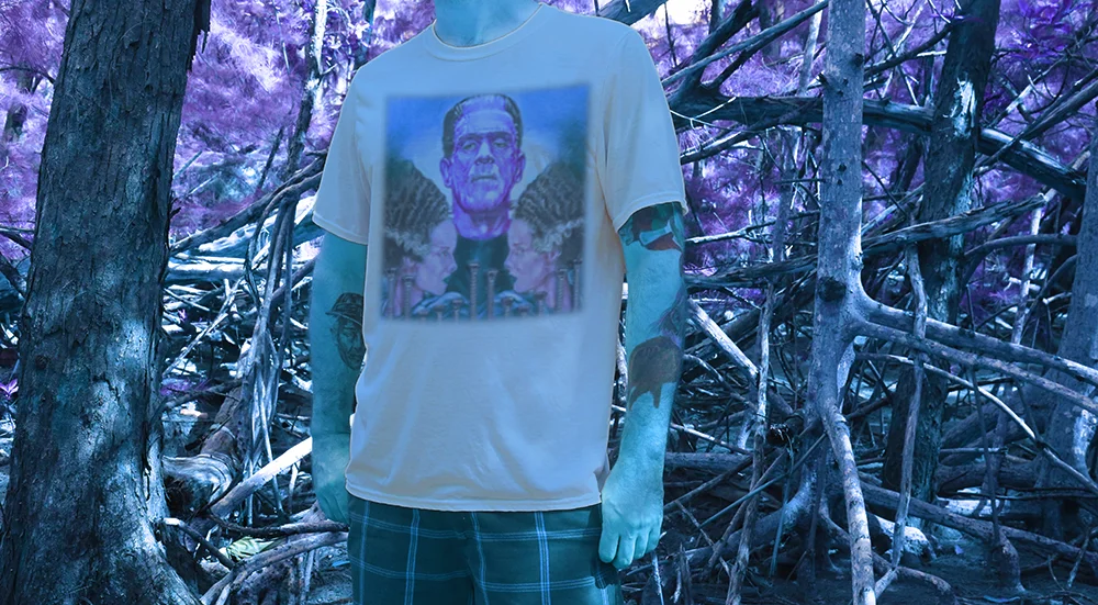 Haughtee Suave Bride of Frankenstein Horror Fine Art Print Tee
