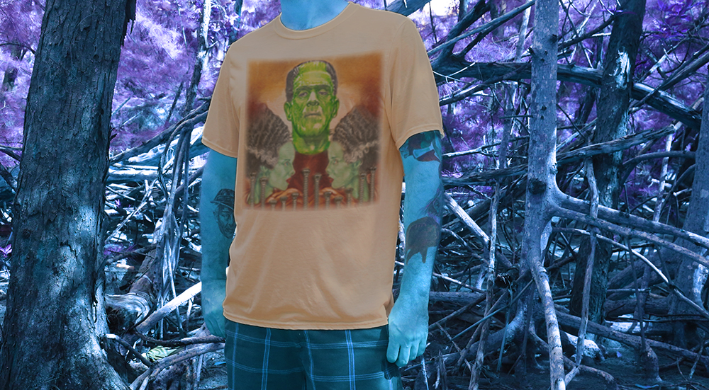 Haughtee Suave Bride of Frankenstein Horror Fine Art Print Tee