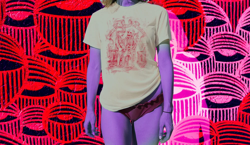 Haughtee Suave 'Skinned' Look Inside Sew Yourself Ed Gein Tribute Morbid Anatomy Fine Art Print Tee