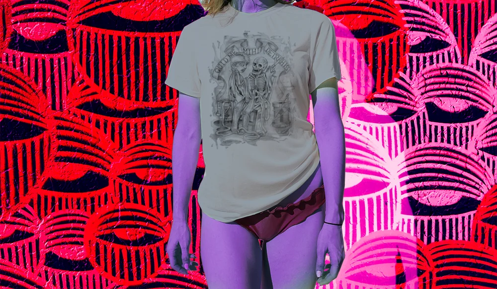Haughtee Suave 'Skinned' Look Inside Sew Yourself Ed Gein Tribute Morbid Anatomy Fine Art Print Tee