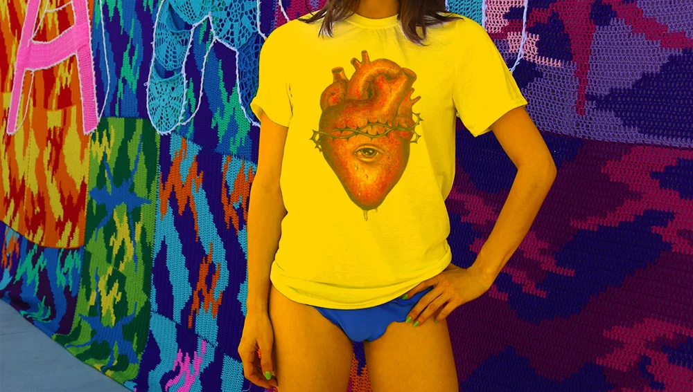 Haughtee Suave 'el Corazon" Open Heart Love Pump Fine Art Print Tee