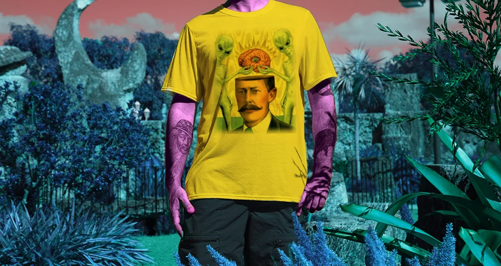 Haughtee Suave 'Mind Control' Alien Abduction Fine Art Print Tee