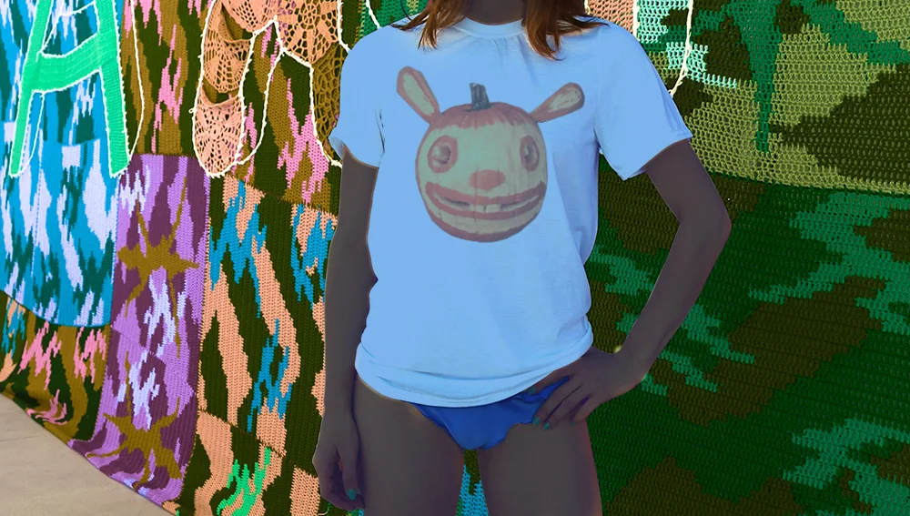 Haughtee Suave Trick or Treat Jack Rabbit-O-Lantern Fine Art Print Tee