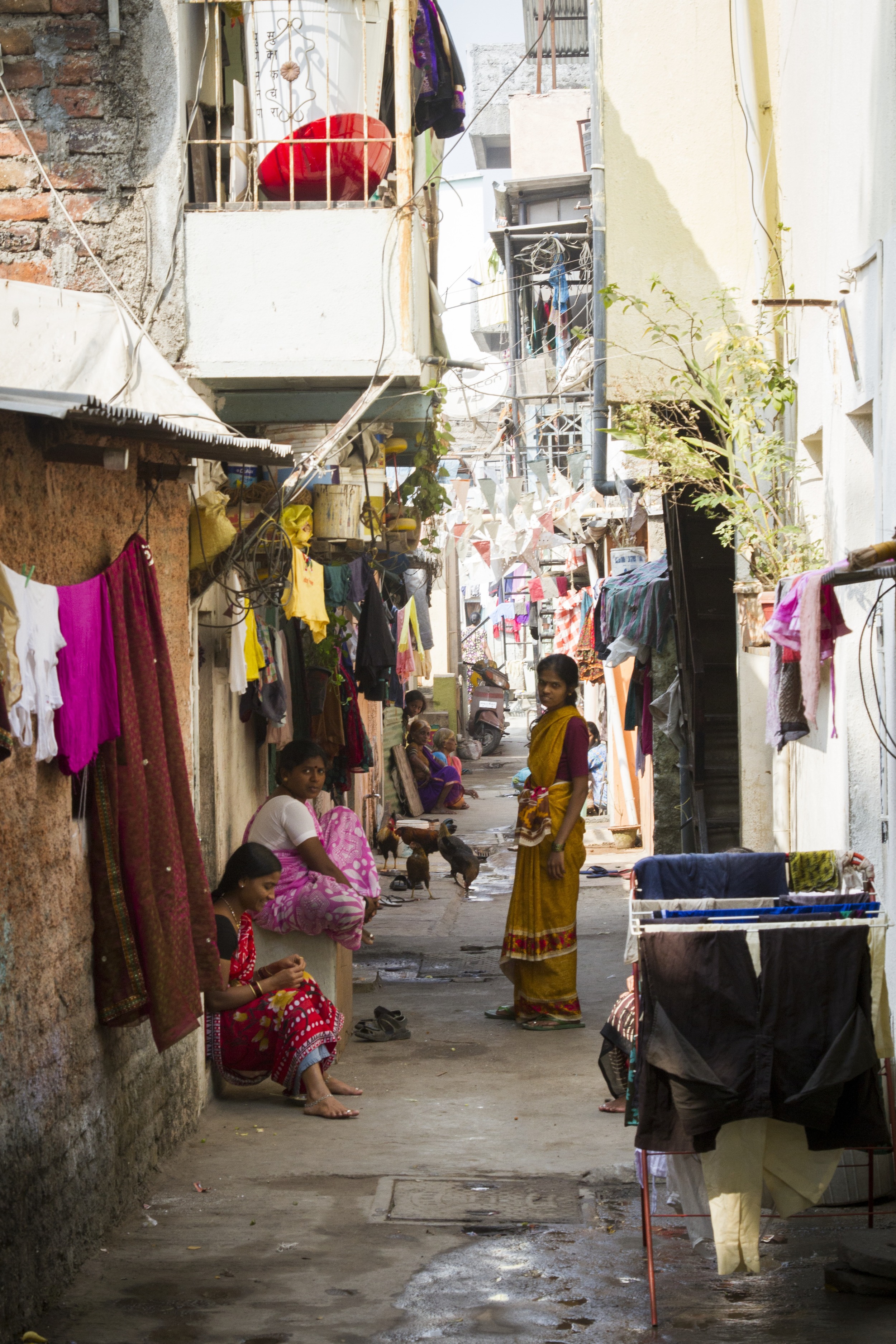   Many people live in similar &nbsp;narrow, crowded streets and brick buildings like &nbsp;this part of Wadarvadi.     