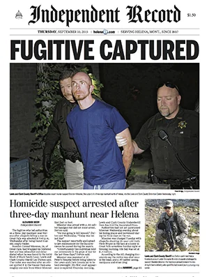 Fugitive CapturedA suspected murderer who led authorities on a three-day manhunt was found hiding in an abandoned trailer, on the edge of suicide.