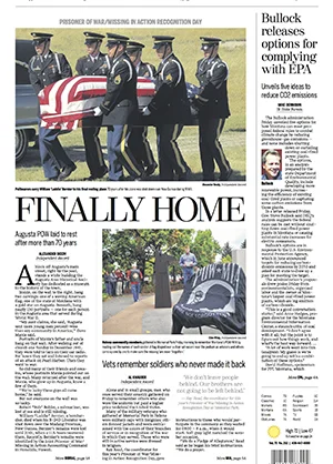 Finally homeAfter more than 70 years, World War II bombardier William "Laddie" Bernier made it home.