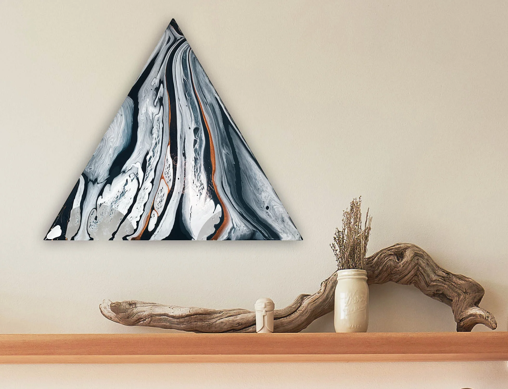 blue and white triangle on shelf.jpg
