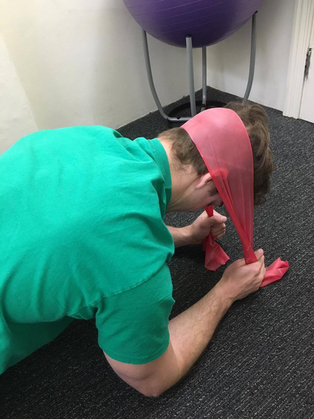 Cervical extension in the scrum position