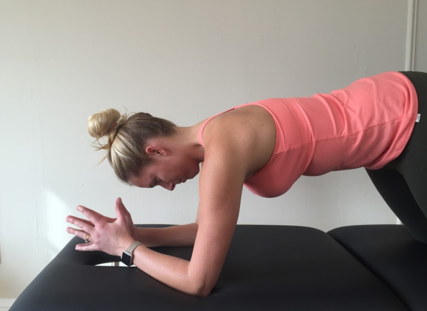 Exercises can be done prone on elbows