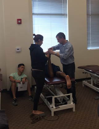 Michael is attentive and involved with each student in the group.