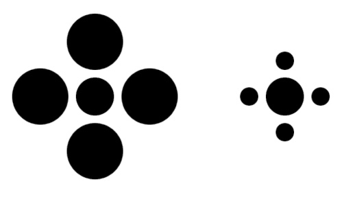 The Ebbinghaus effect https://www.moillusions.com/wp-content/uploads/3.bp.blogspot.com/albums/bb234/vurdlak8/illusions/optical_illusion_16-1.jpg