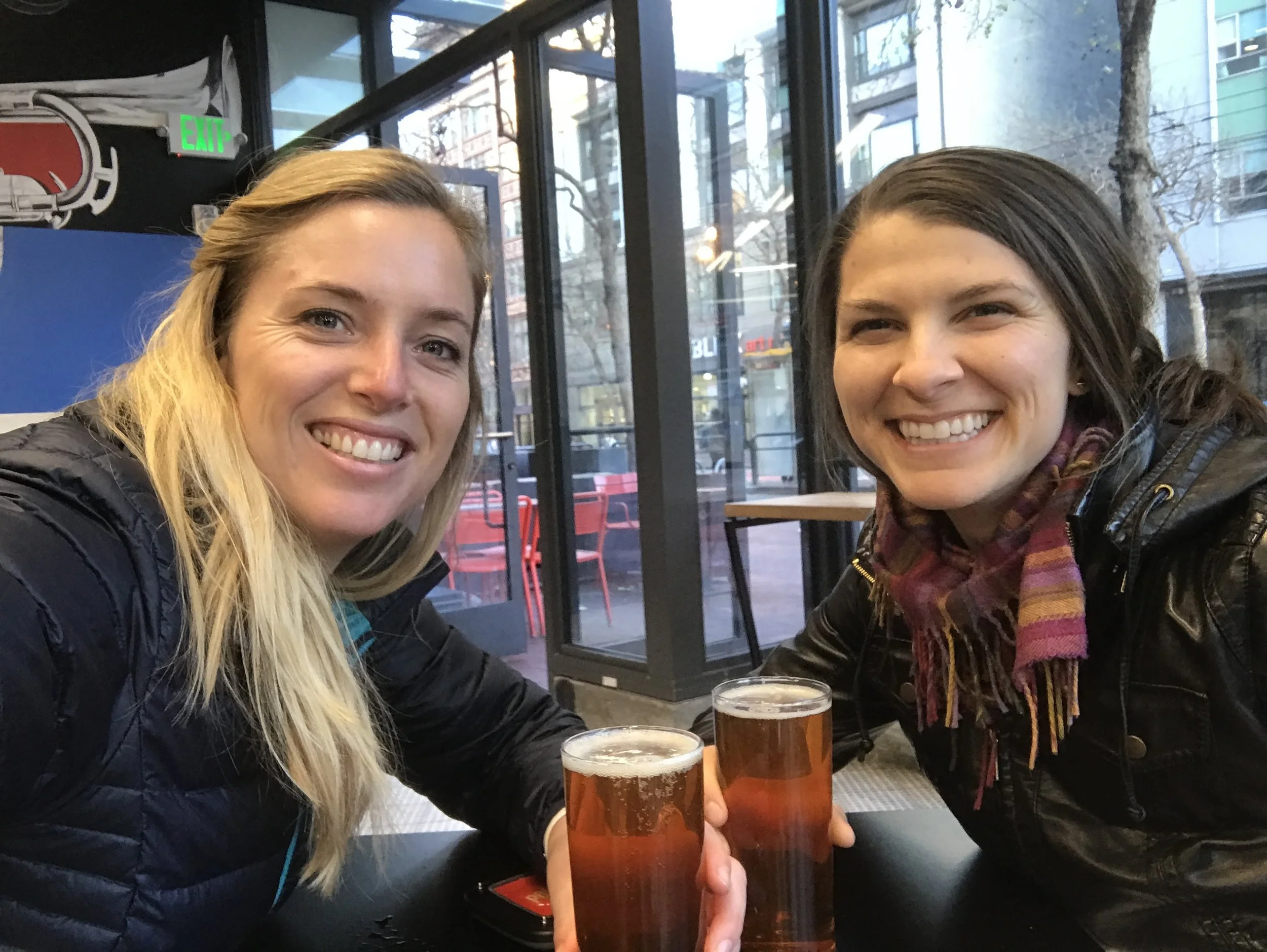 Celebrating my new job and first week back practicing as a Physio with Ashley. Beer and Friday night fries. Yum!