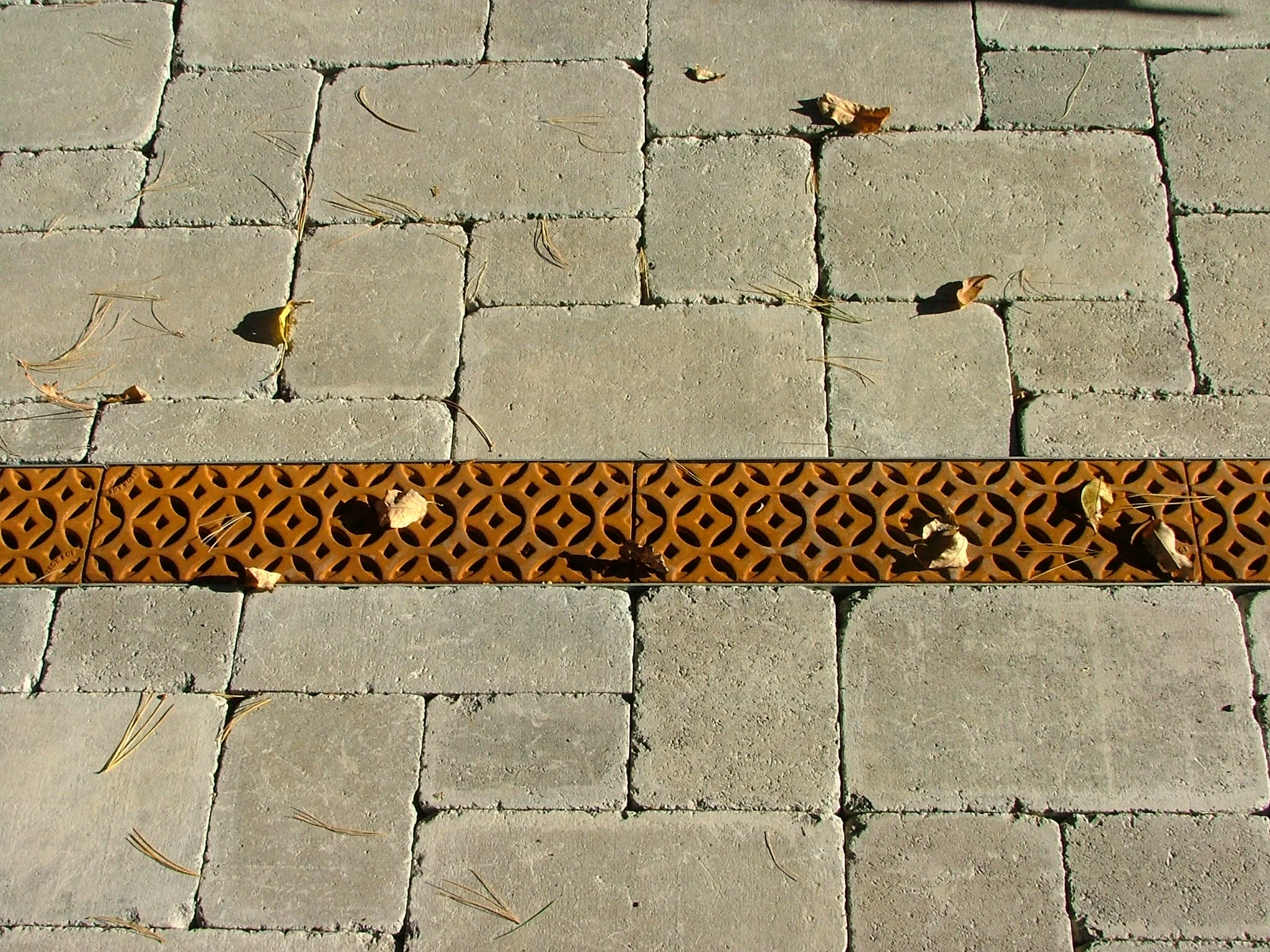 Decorative Drainage in a paved driveway