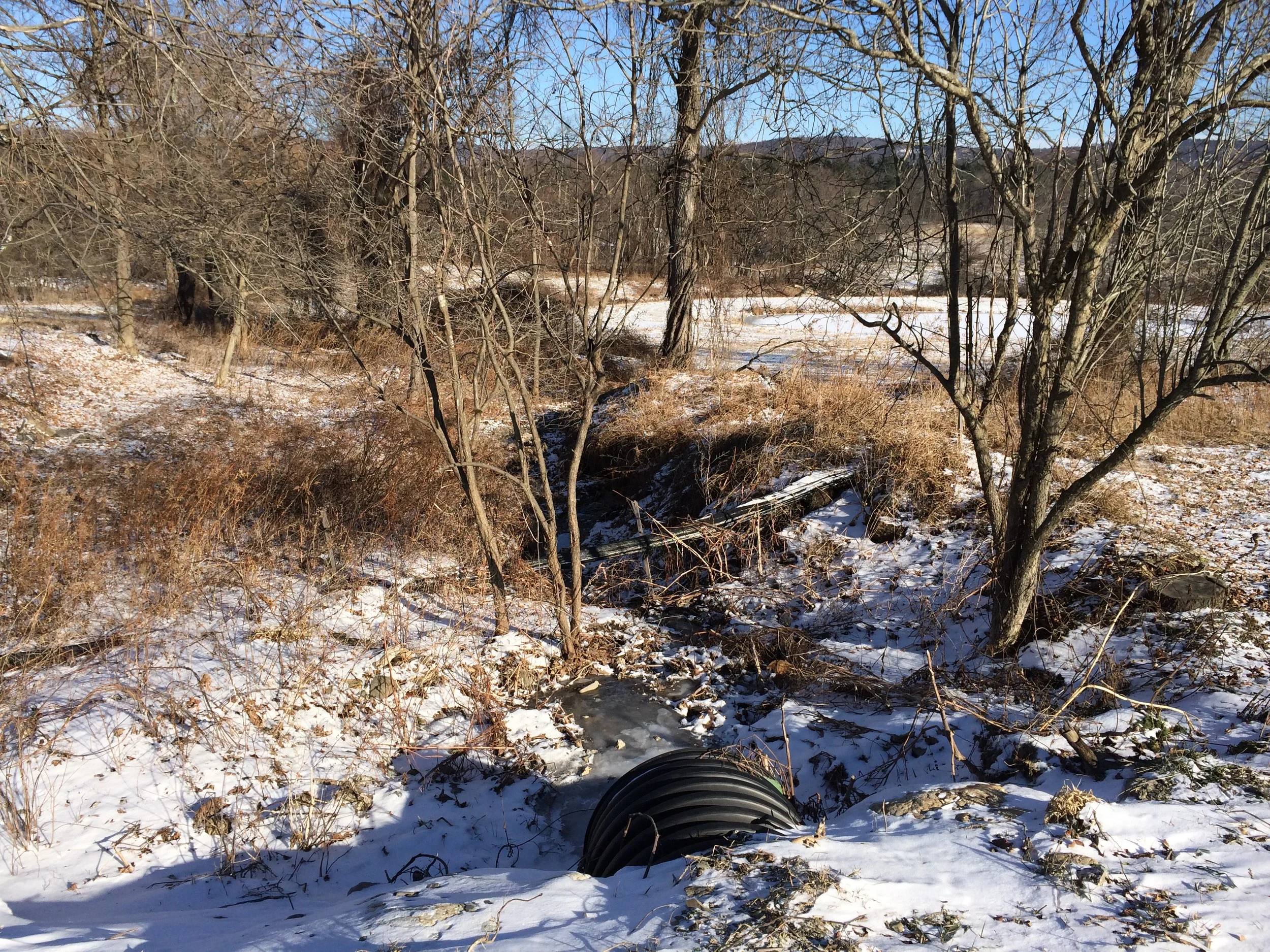 Before photo of driveway culvert