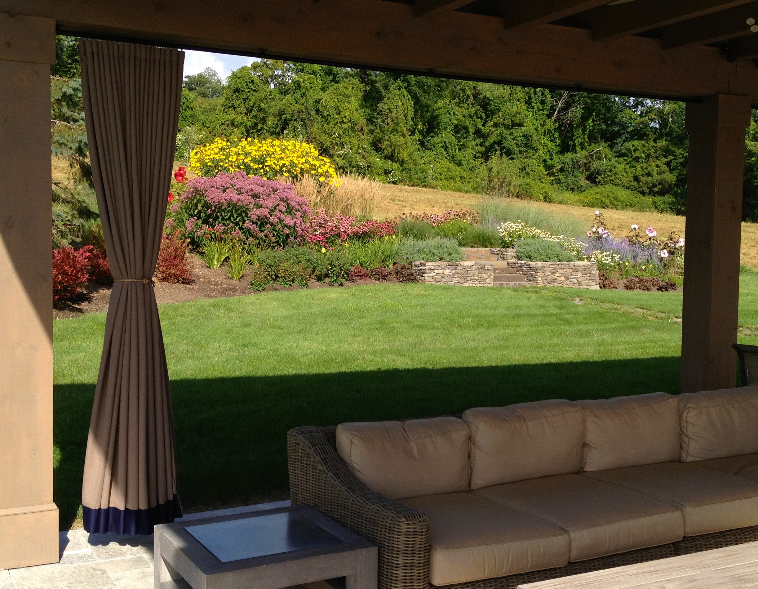 View from pool pergola