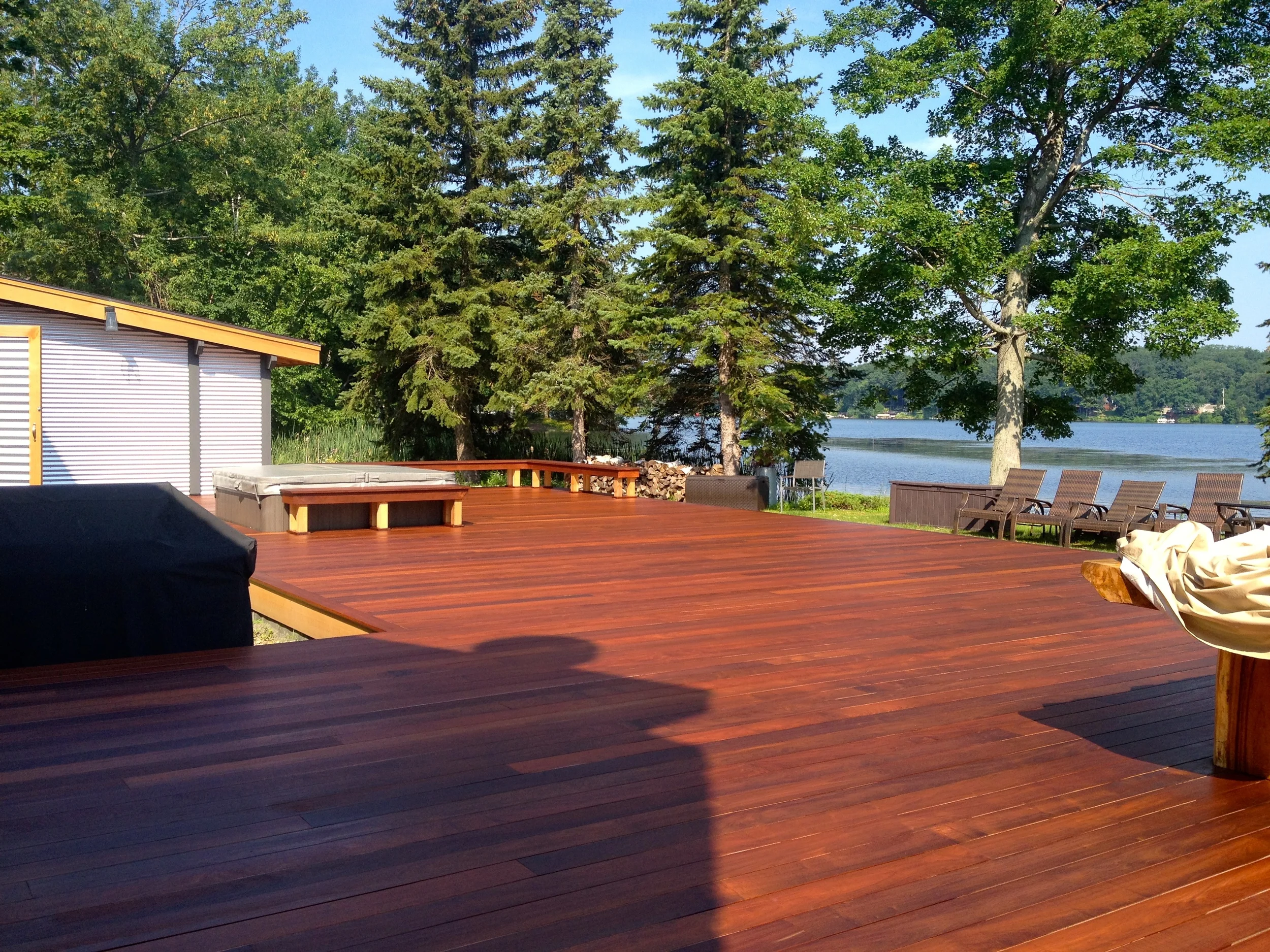 New deck with hot tub