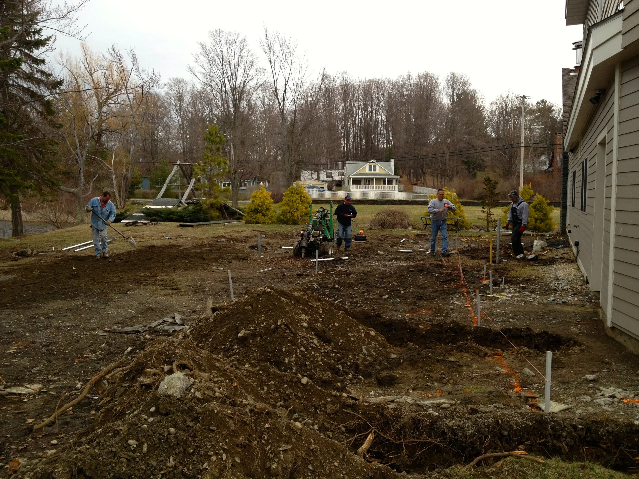 Laying out the foundation piers