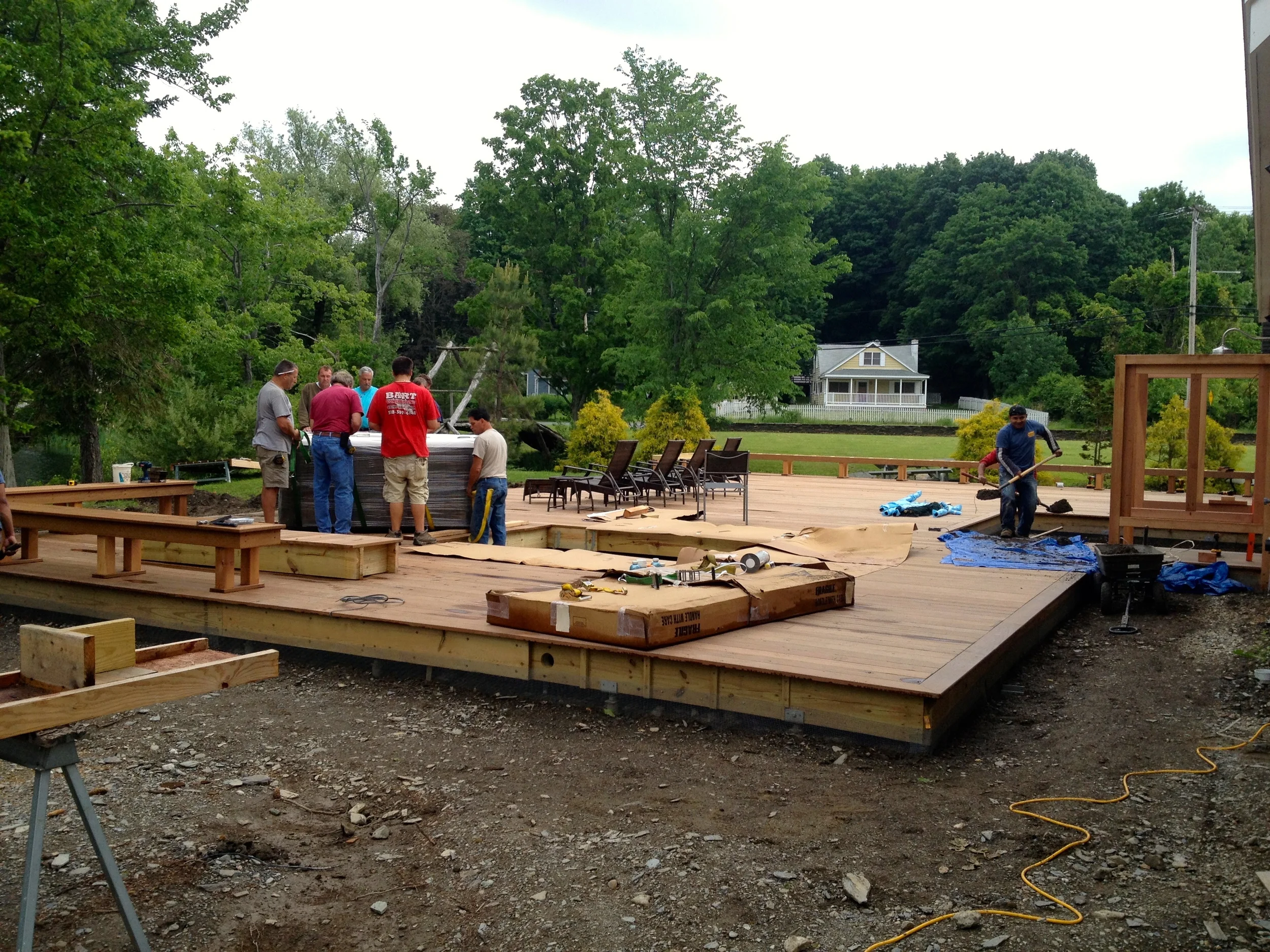 Installing the hot tub