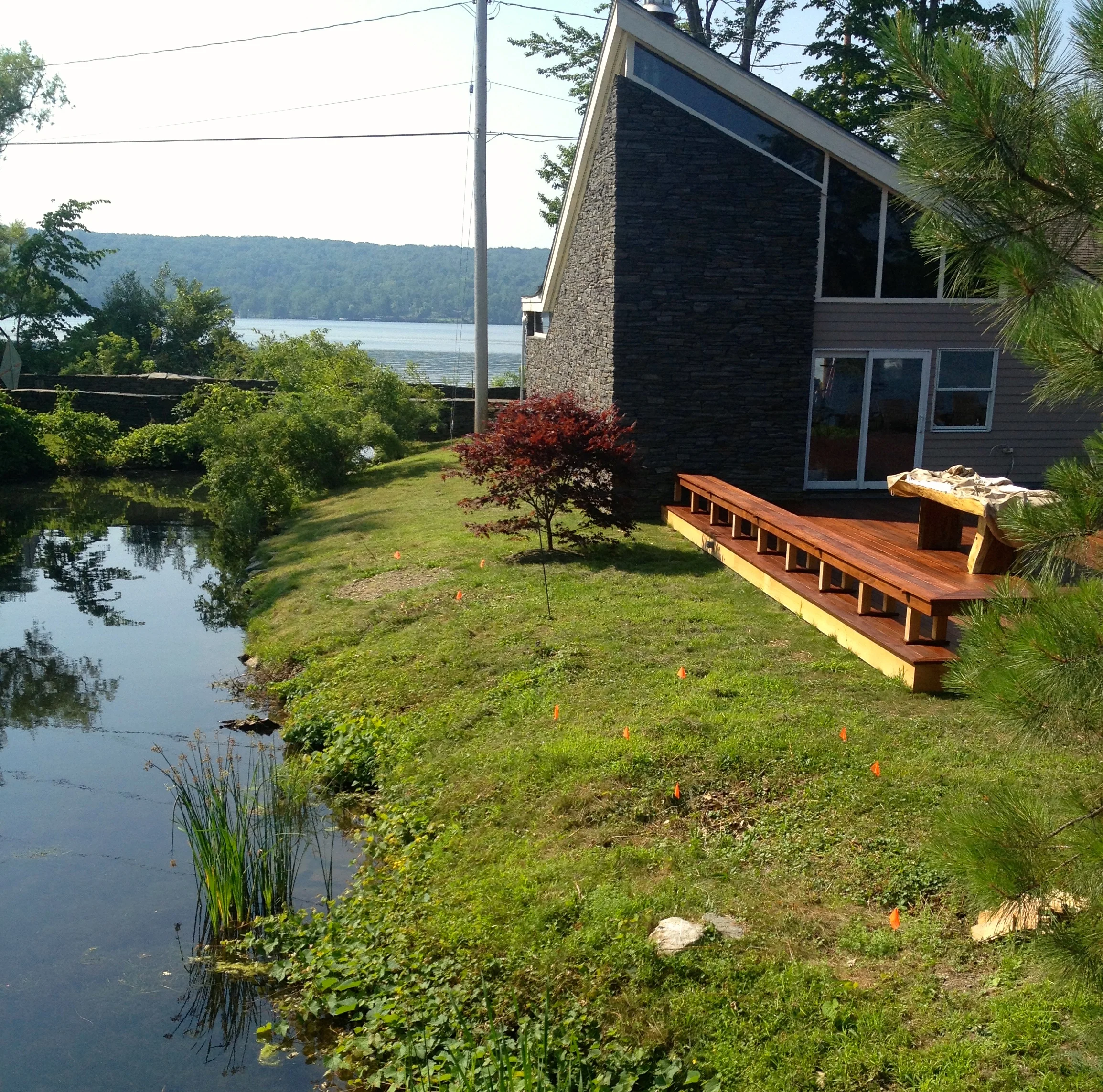 Bench seating on the new deck