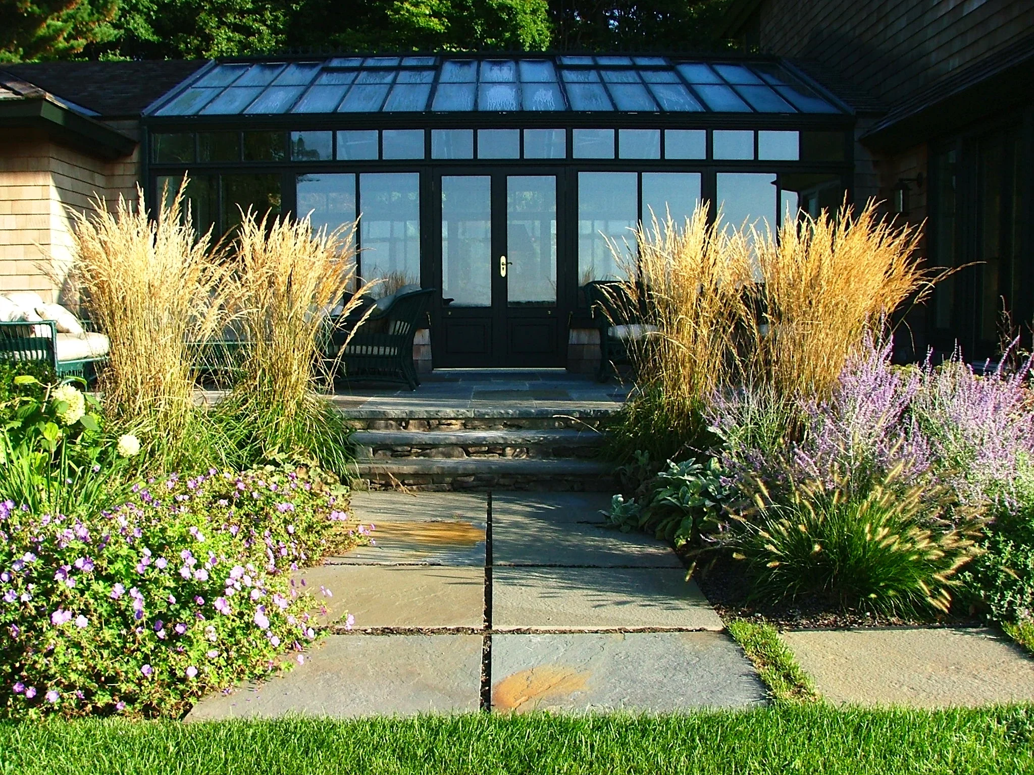 Bluestone path and perennial garden