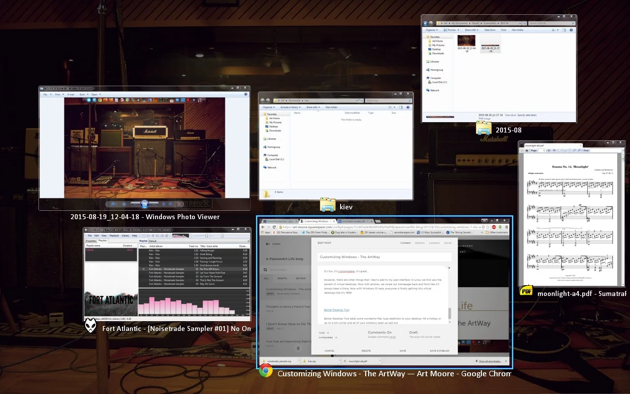 Desktop overview with BetterDesktopTool