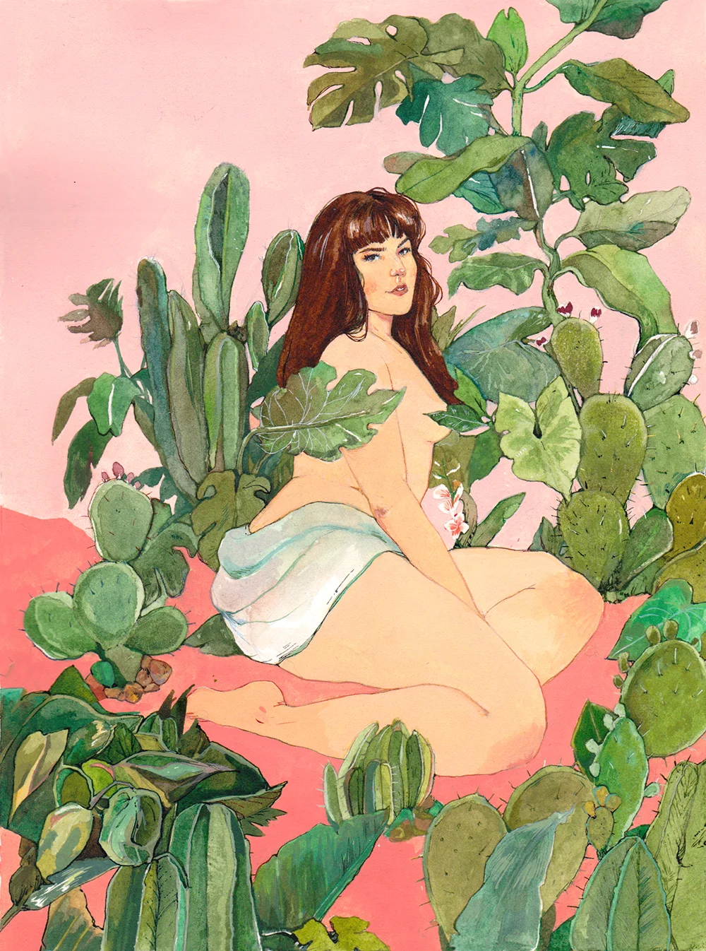 Plants On Pink