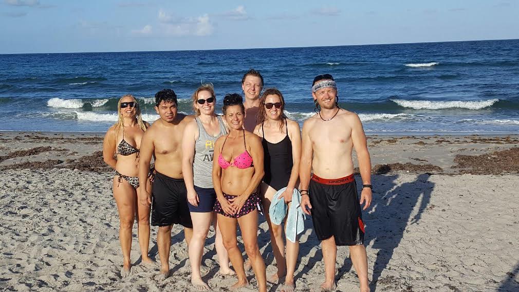 A group of us at the beach in beautiful Del Rey, Florida