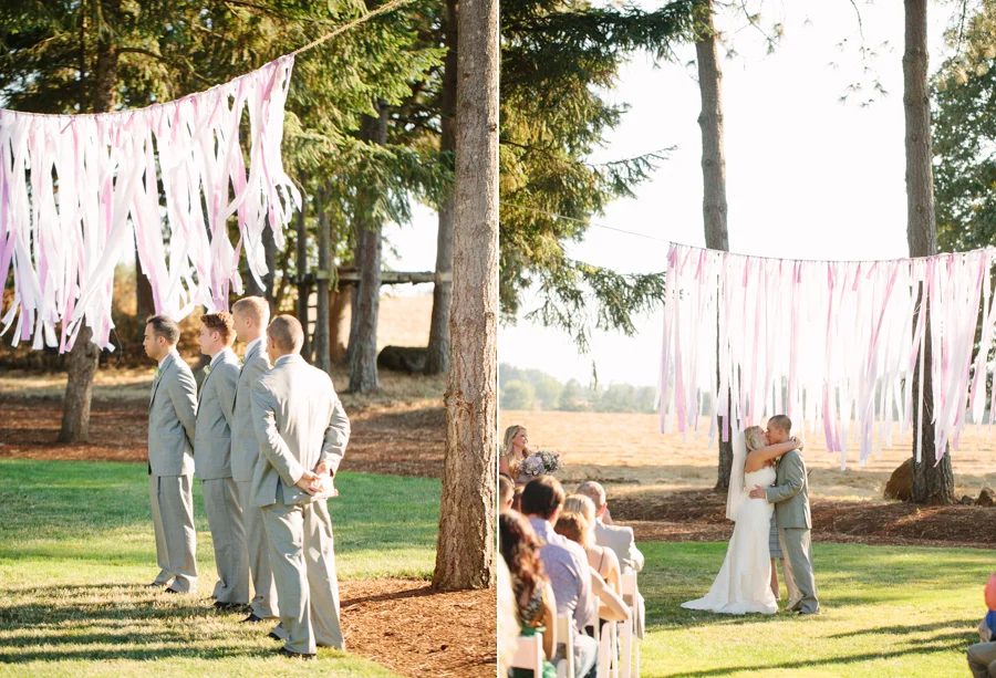Grey Suits at Oregon Wedding