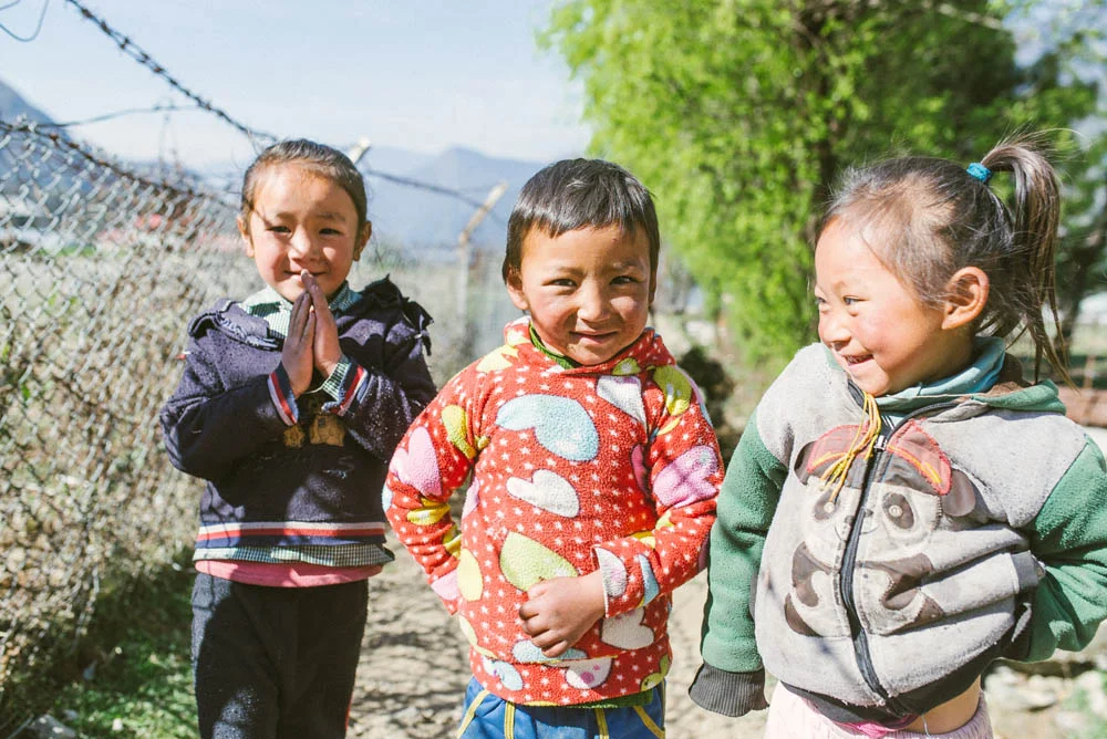 Nameste. Cutest kids on route towards everest base camp.
