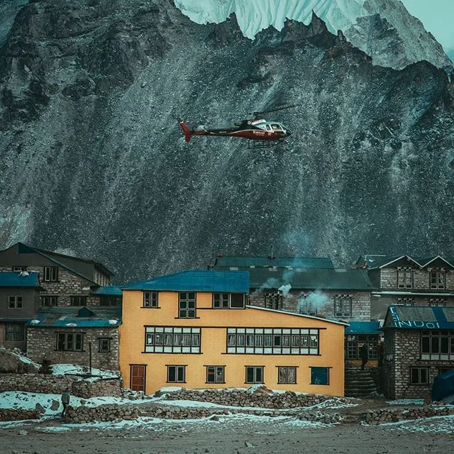 Choppers consistently roar up and down the mountains as you trek up to base camp. They are for trekkers who need to be airlifted out from ⁣
high altitude sickness caused by the lack of oxygen at higher elevations. ⁣
⁣
To help survive the tough condit