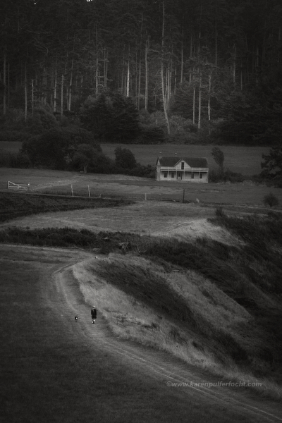 One of the oldest residential buildings in Washington, the Ferry House was built in 1860 by Winfield Scott Ebey as a home for the children of his brother, after his brother Isacc Neff Ebey was brutally murdered and beheaded by Canadian natives. The old Inn is currently owned by the National Park Service. The Ferry House became part of the 17,500-acre Ebey's Landing National Historical Reserve created in 1978 to protect the rural working landscape and community on Central Whidbey Island. Source:https://en.wikipedia.org/wiki/Ferry_House_%28Ebey's_Landing%29 © Karen Pulfer Focht-ALL RIGHTS RESERVED-NOT FOR USE WITHOUT WRITTEN PERMISSION