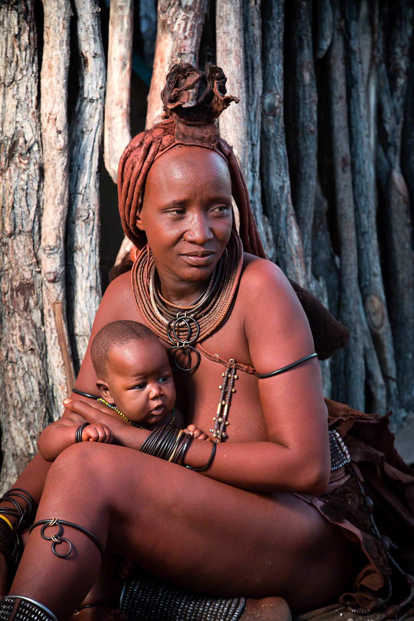 Himba mother and child, Epupa Falls, Namibia