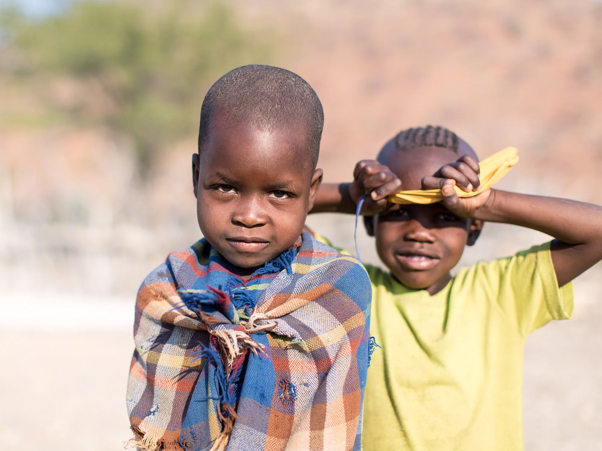 Himba children, Epupa Falls, Namibia