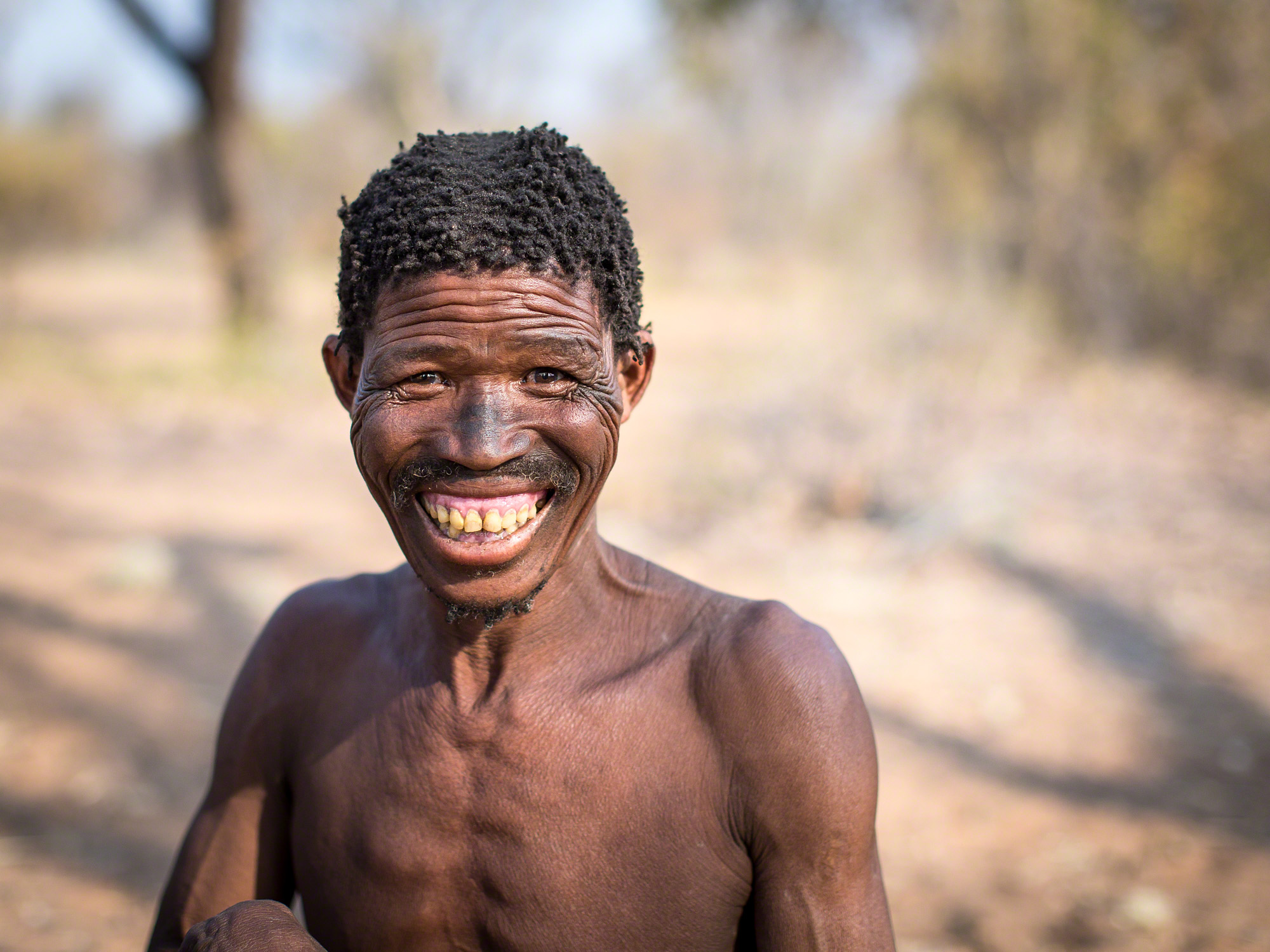 Ju/Hoansi-San smile, Namibia