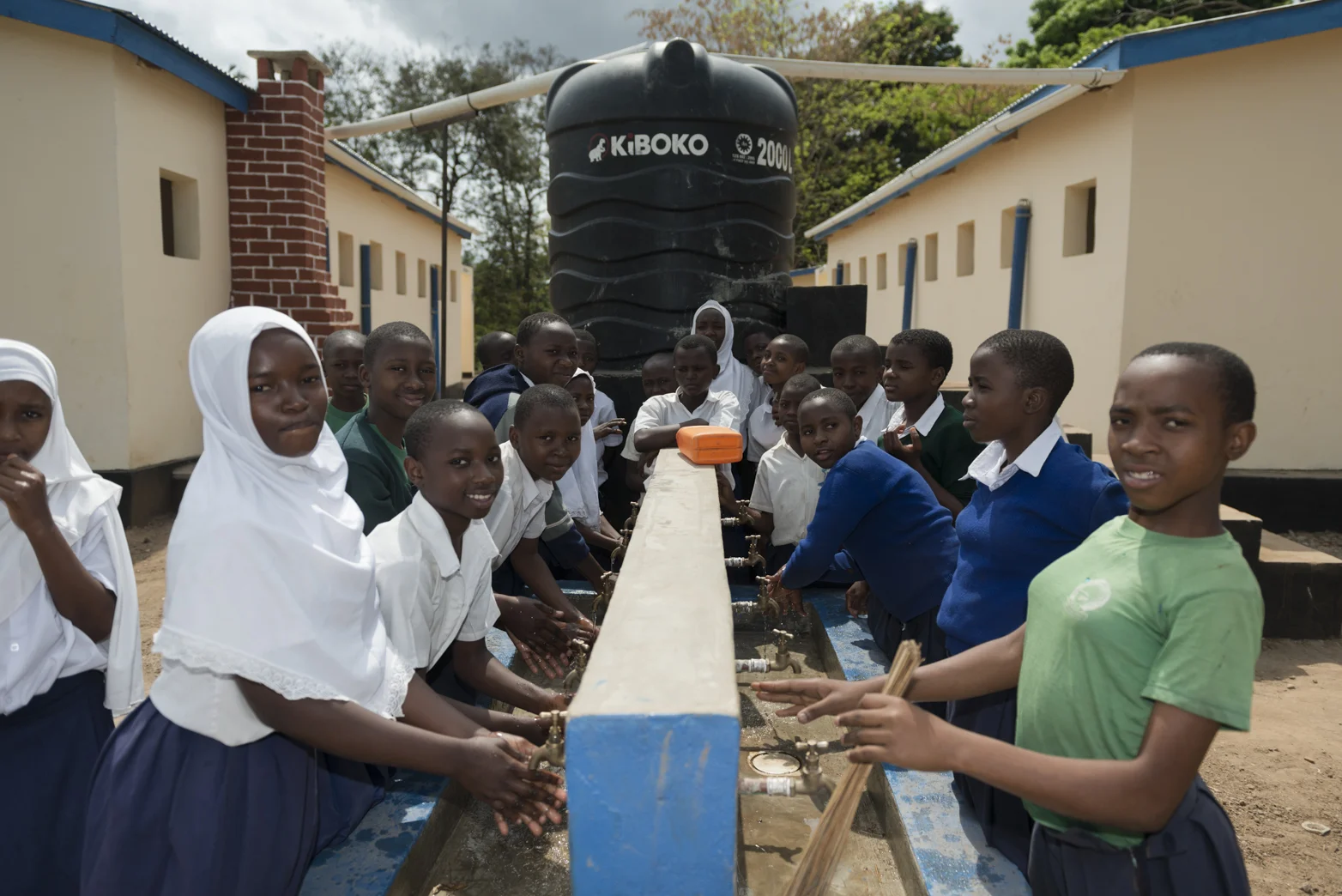 Finished toilet blocks in Mwaya