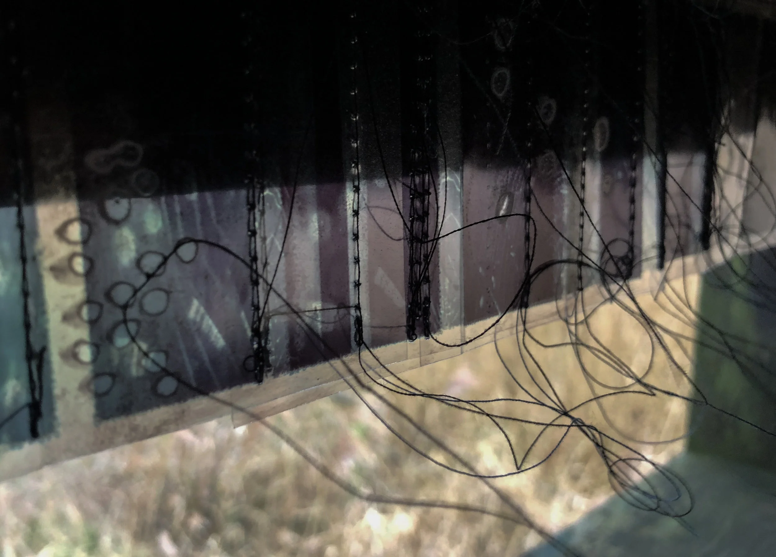 East Mere Hide - threads blowing in the window