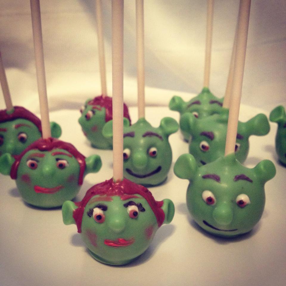 Kids cake pops Sherk