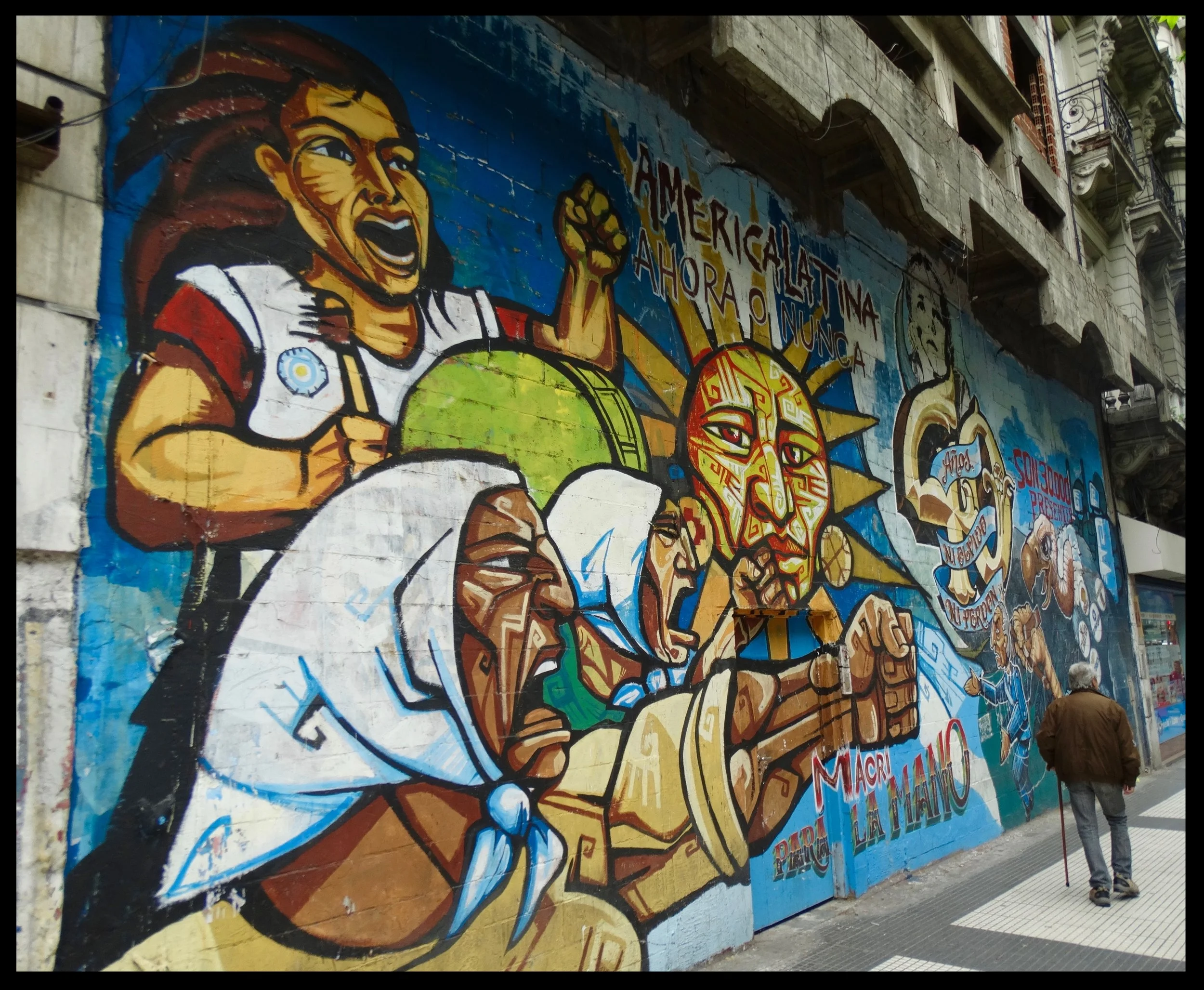 A mural at the center of Buenos Aires depicting a proletariat uprising against...