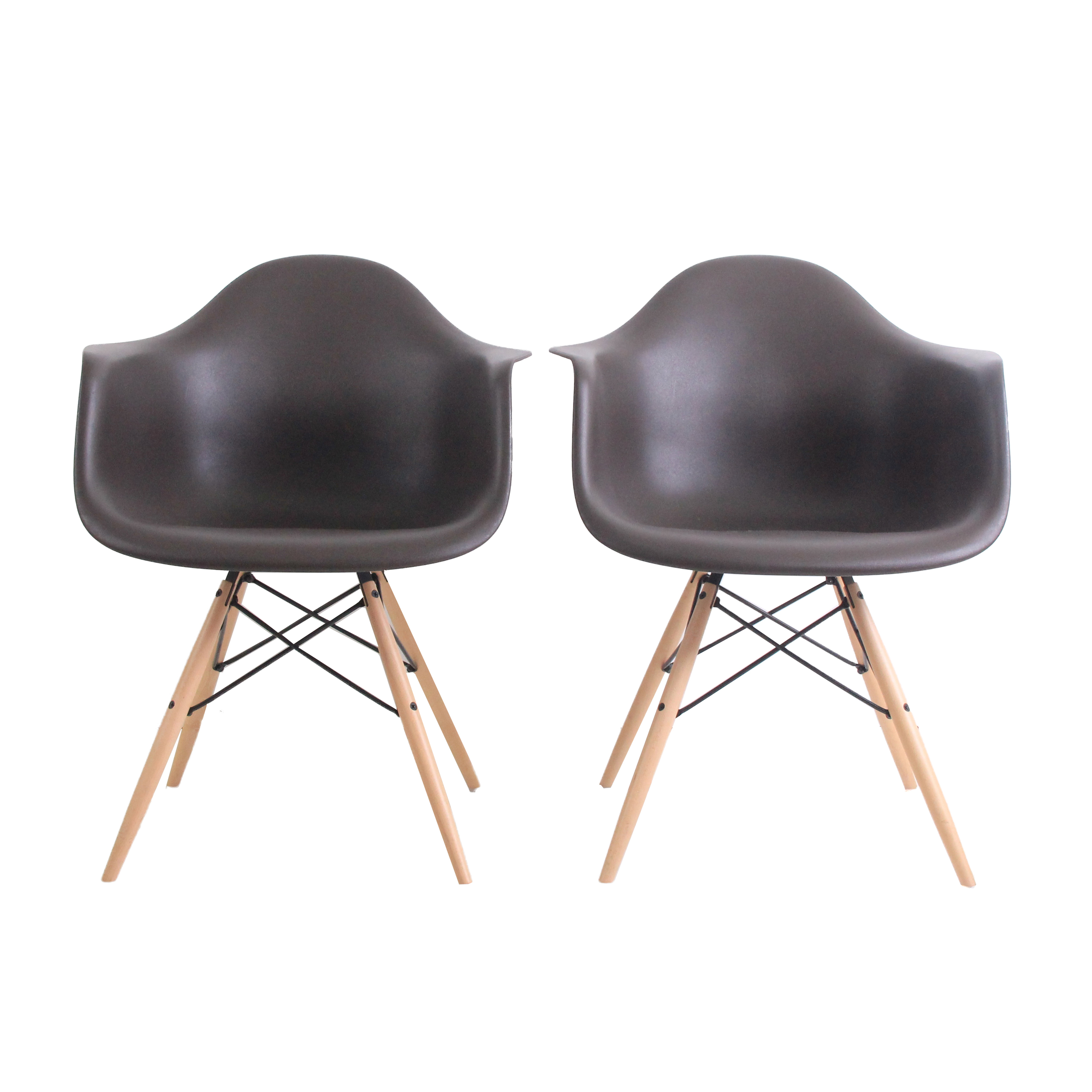 Pair of Herman Miller Plastic Arm Chairs