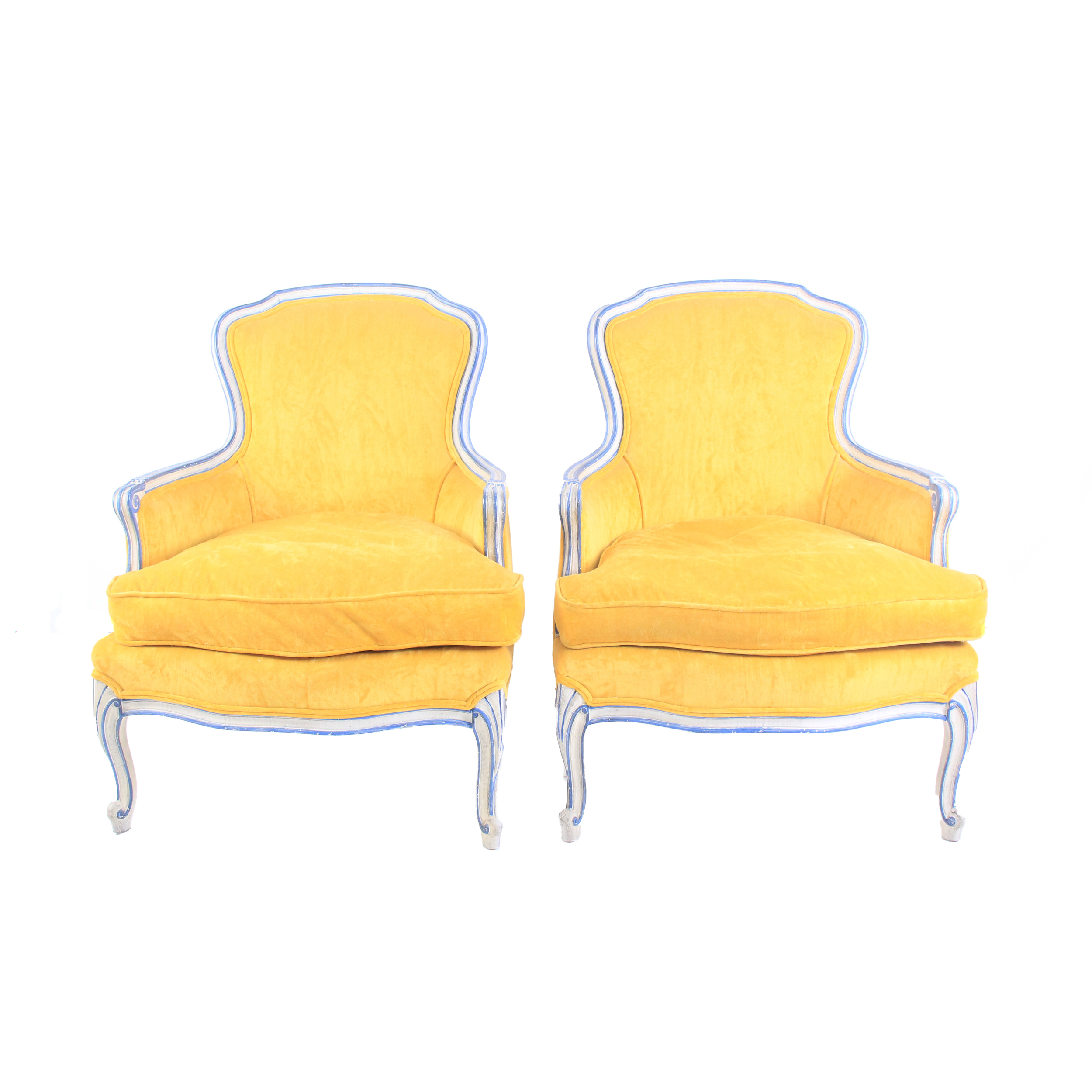 Vintage French Provincial Yellow Chairs