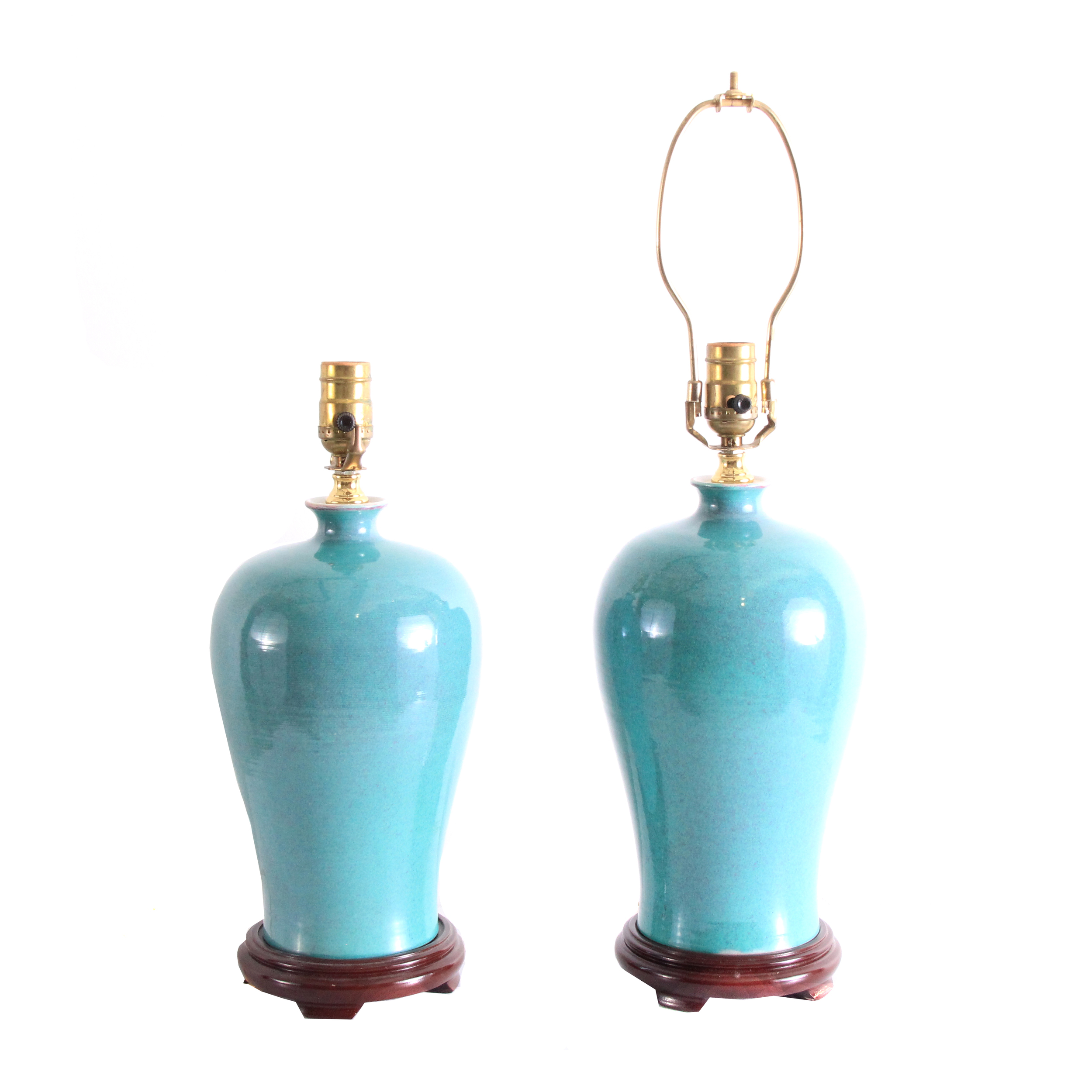 Pair of Vintage Turquoise Lamps