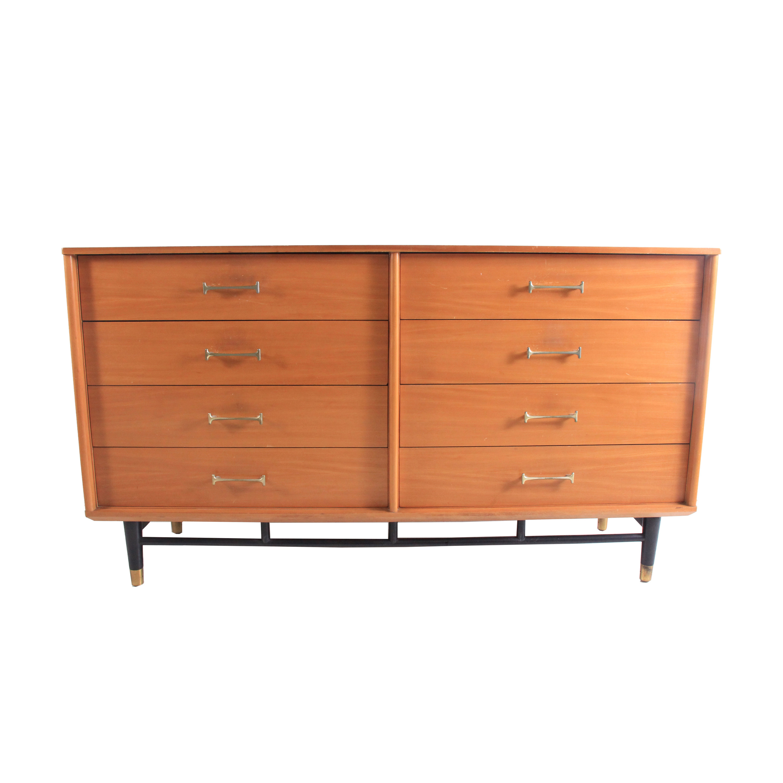 Vintage Mid Century Modern Drexel Ebonized Dresser