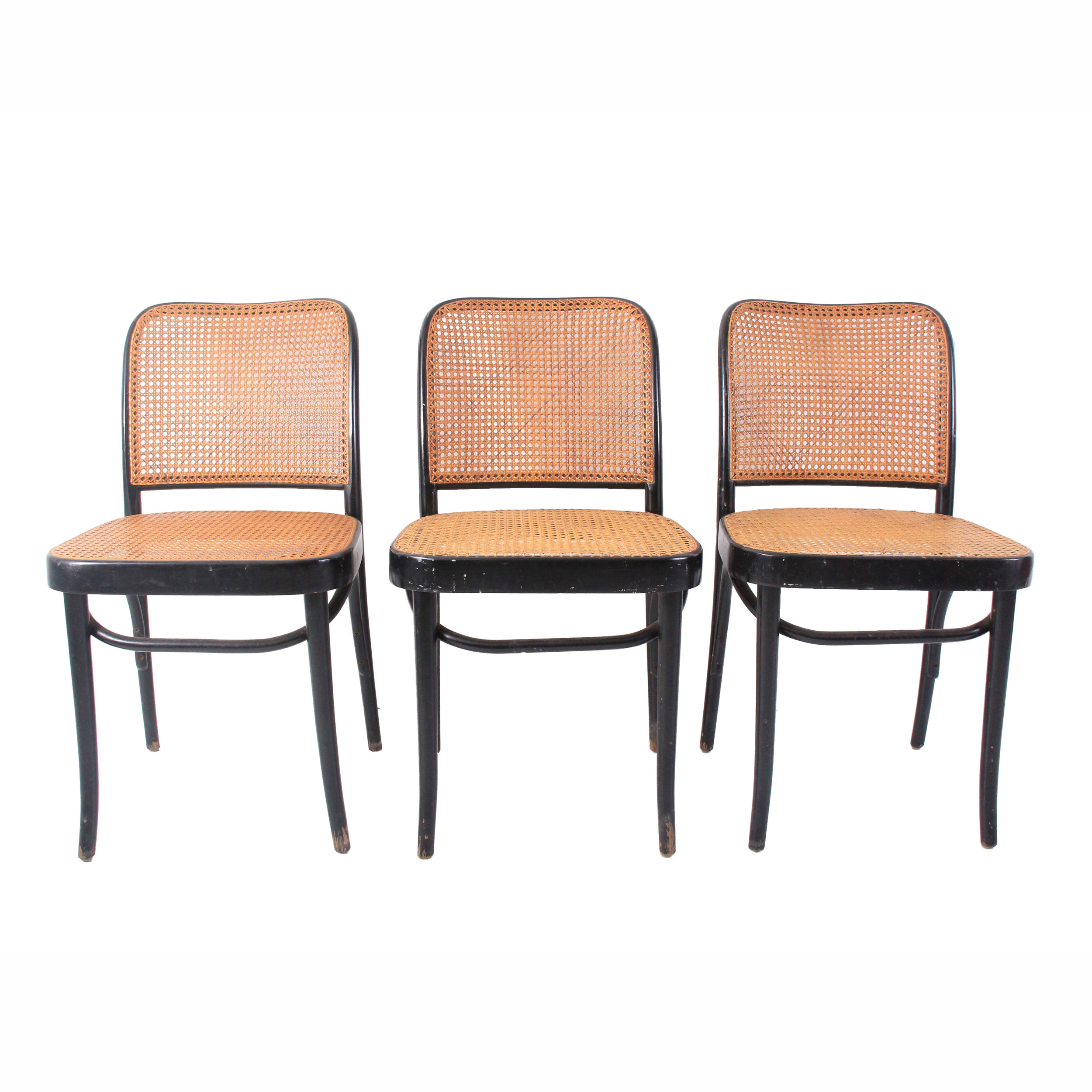 Set of 3 Vintage Black Bentwood Chairs