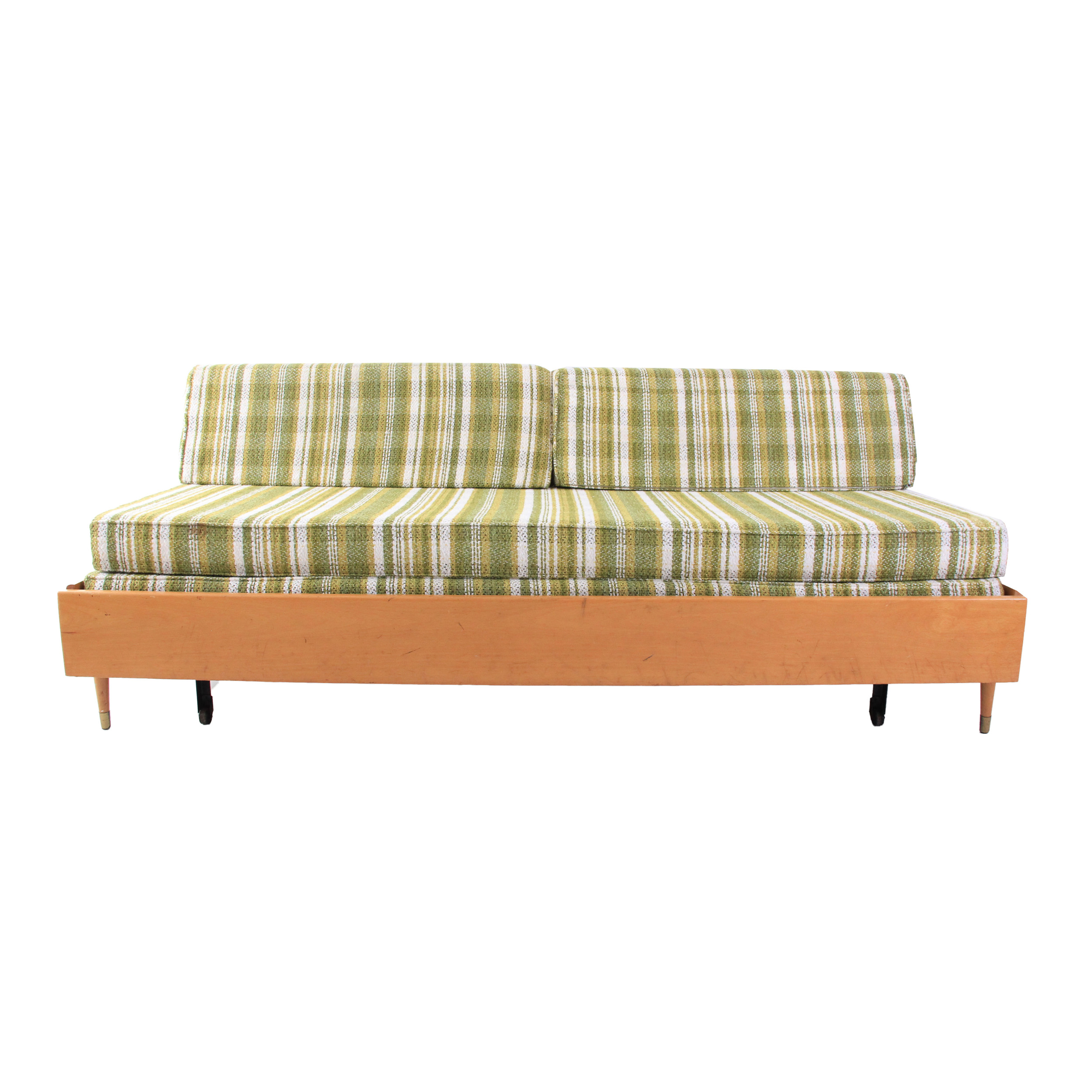 Vintage Mid Century Modern Trundle Daybed Sofa